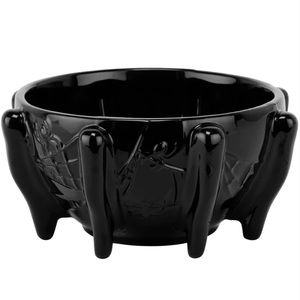 Killstar Bowl Arachnid Black Ceramic Spider Web